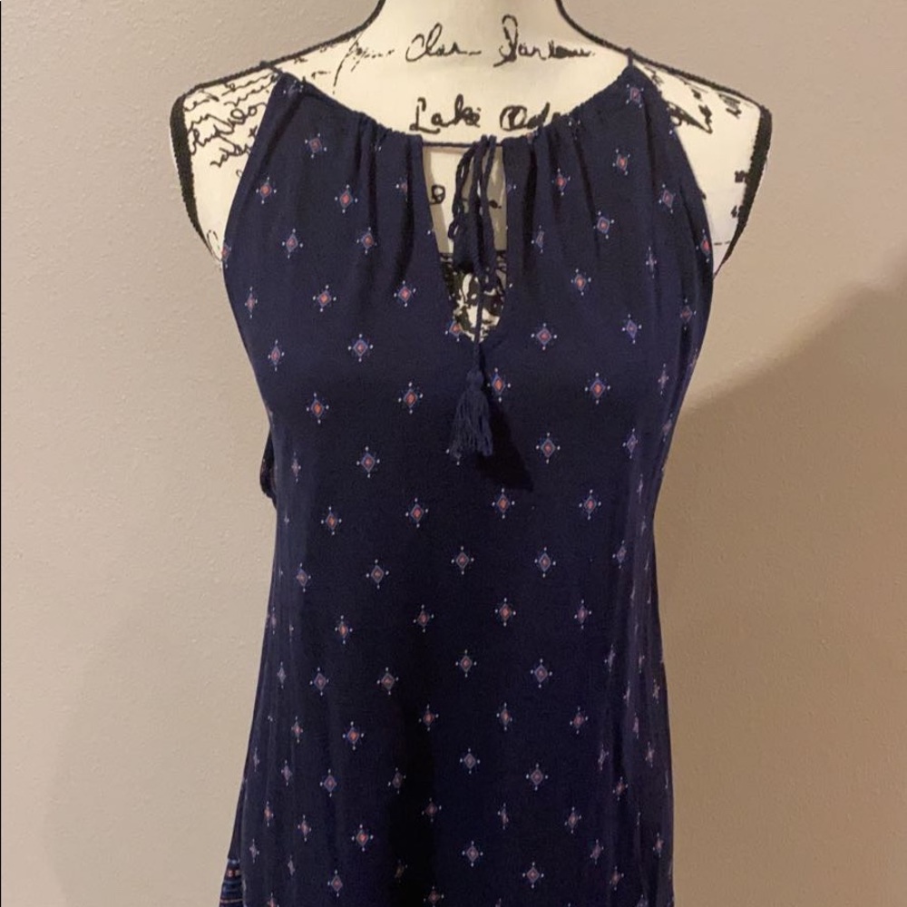 Multi-colored Tank top, string and tie detail